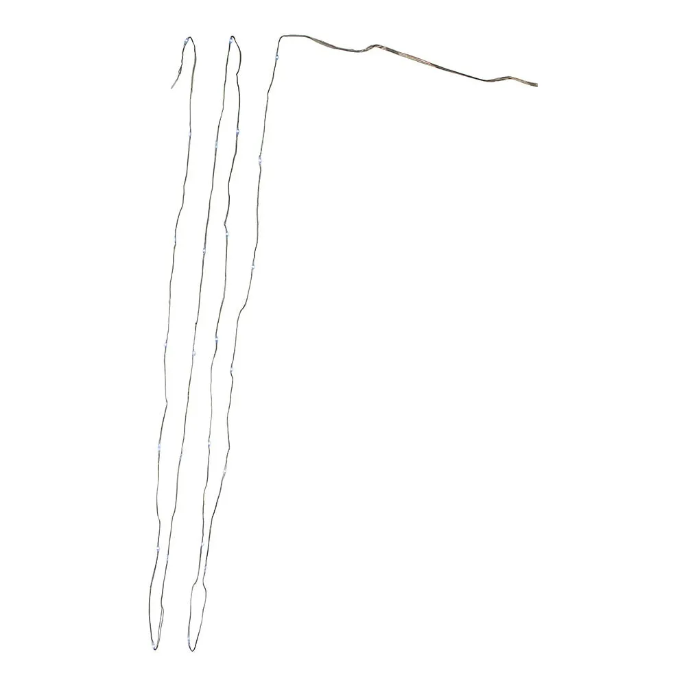 10' Battery Operated 25-Light Cool White Fairy LED Green Wire Light Set