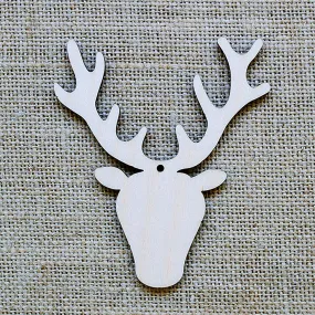 10 Pieces Blank Christmas Deer Head Cutout Wooden Gift Tags Xmas Tree Decorations