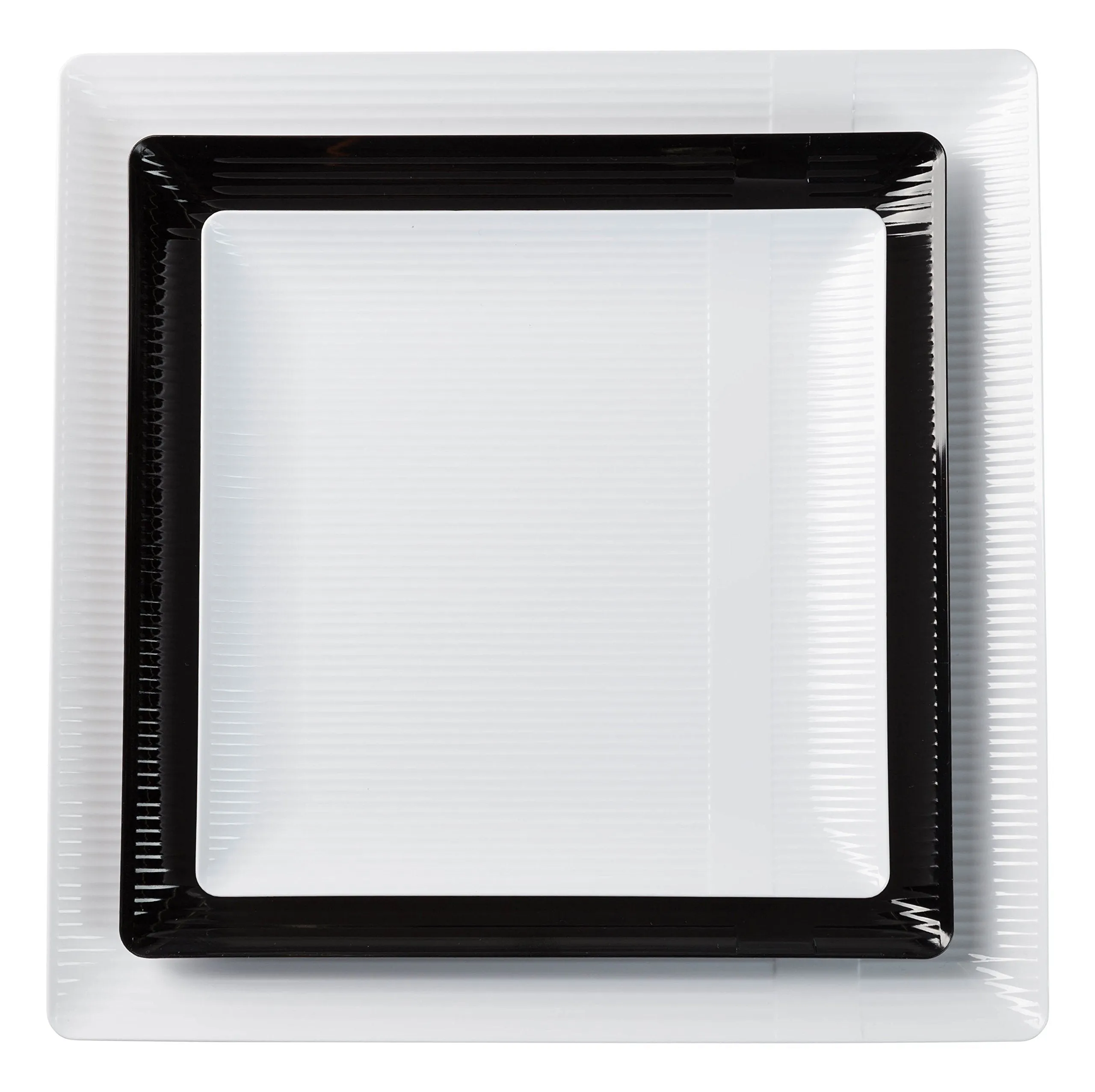 10.25 In. Black Zen Design Plates | 10 Count
