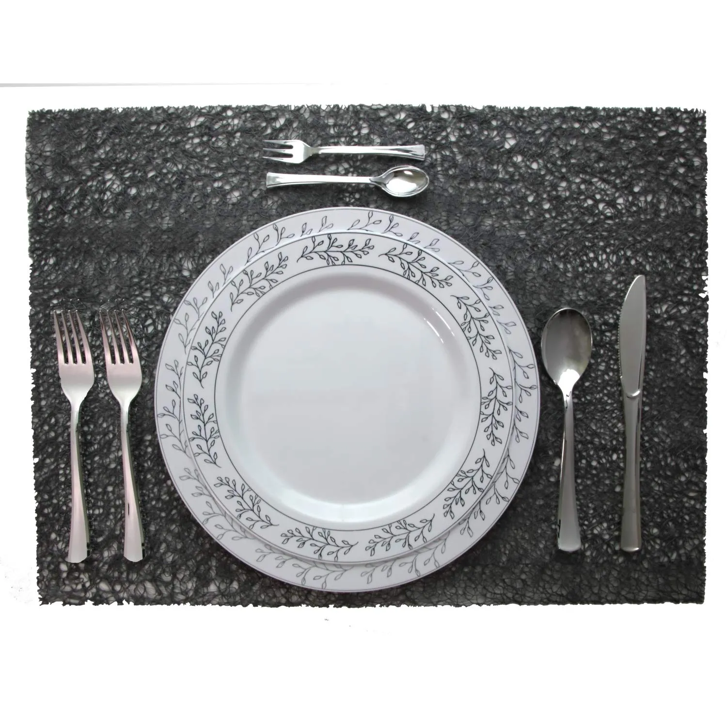 10.25 In. Silver Leaf Premium Plates | 10 Count