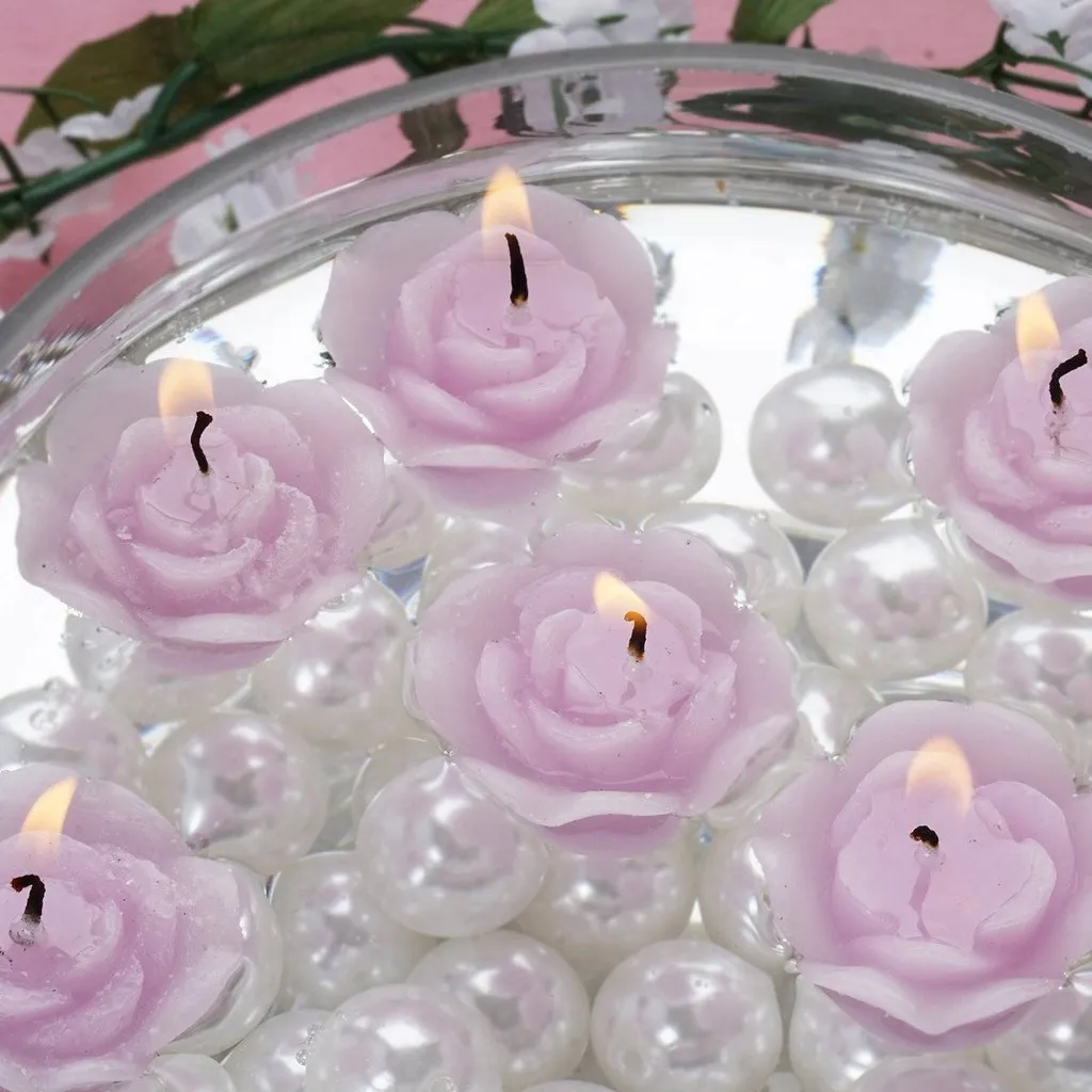 12 PCS Lavender Rose Mini Floating Candles Wedding Birthday Party Centerpiece Decor