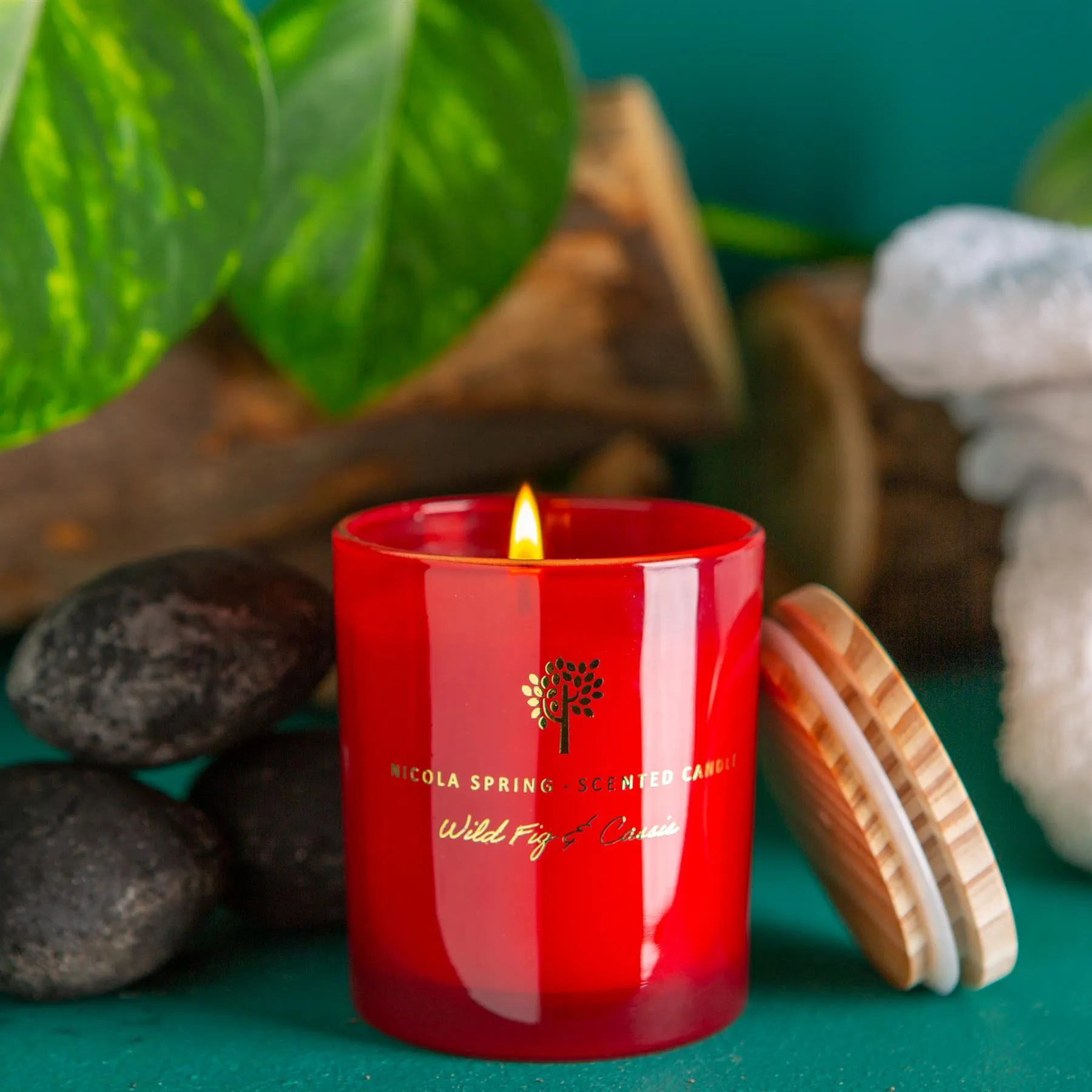 130g Wild Fig & Cassis Soy Wax Scented Candle - By Nicola Spring