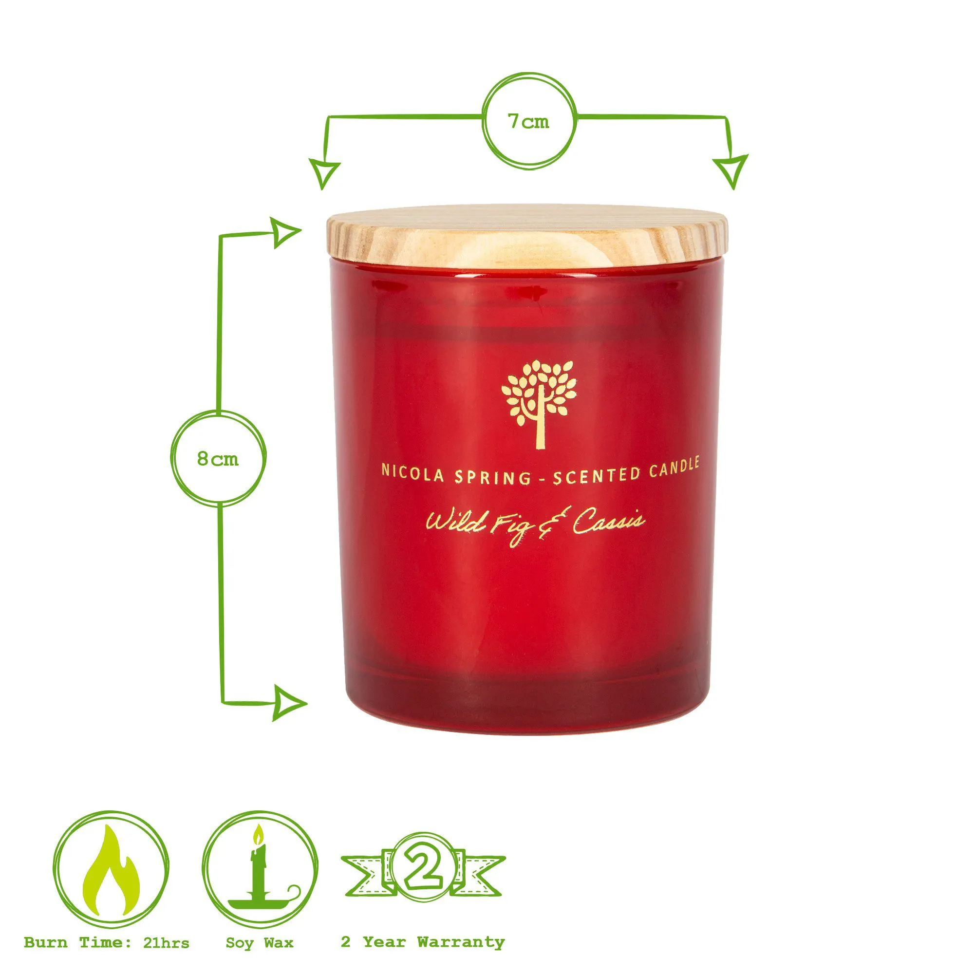 130g Wild Fig & Cassis Soy Wax Scented Candle - By Nicola Spring