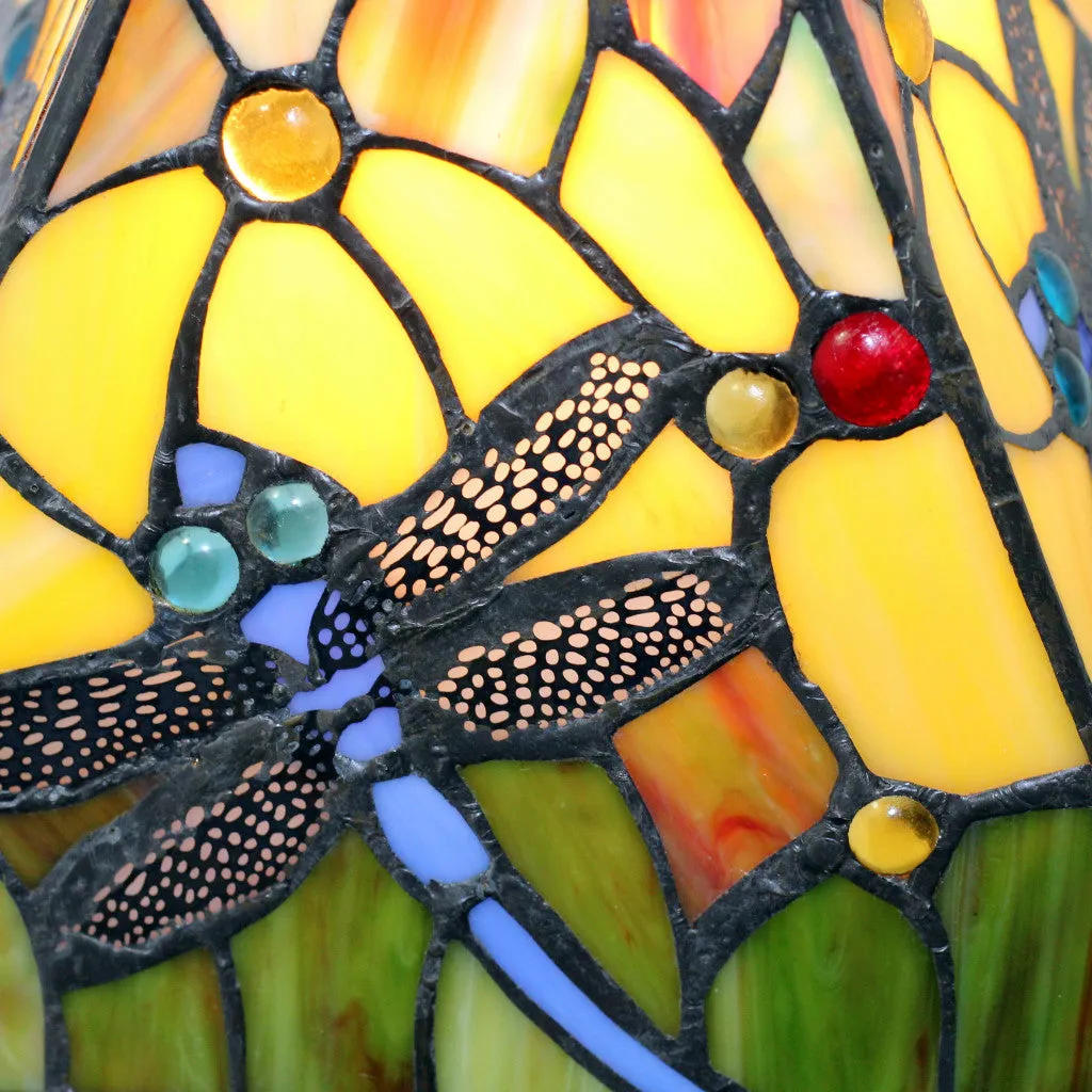 15" Tiffany Style Blue Dragonflies Table Lamp By Homeroots