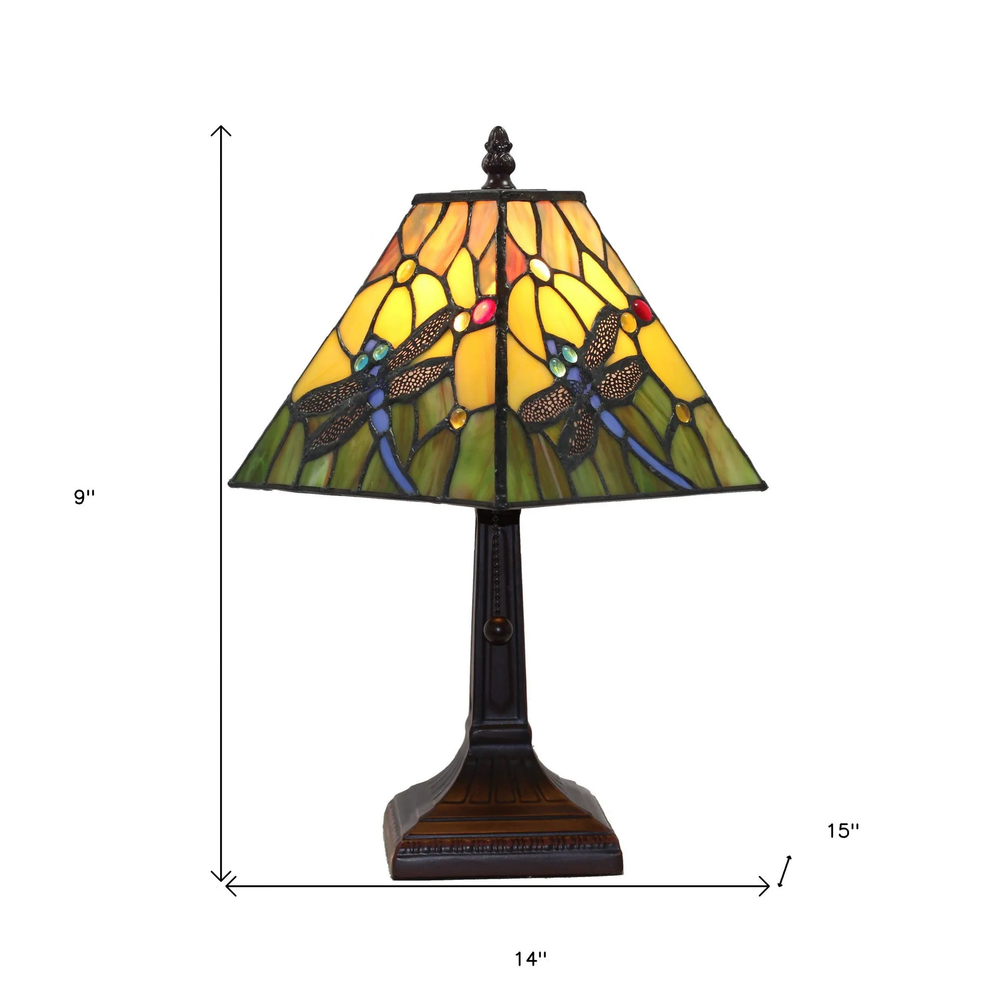 15" Tiffany Style Blue Dragonflies Table Lamp By Homeroots
