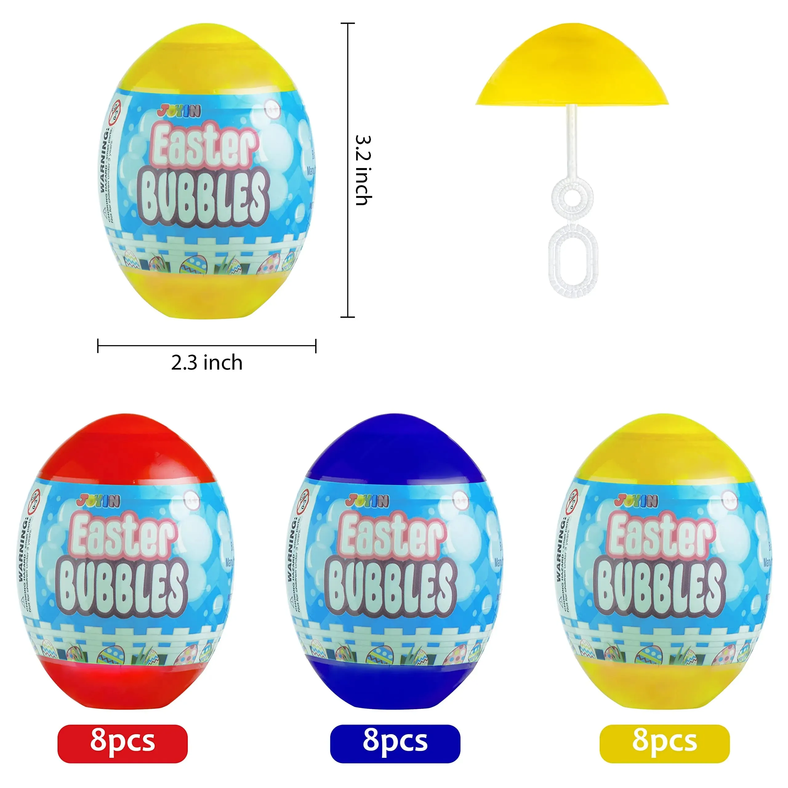 24Pcs Easter Egg Bubble Wands