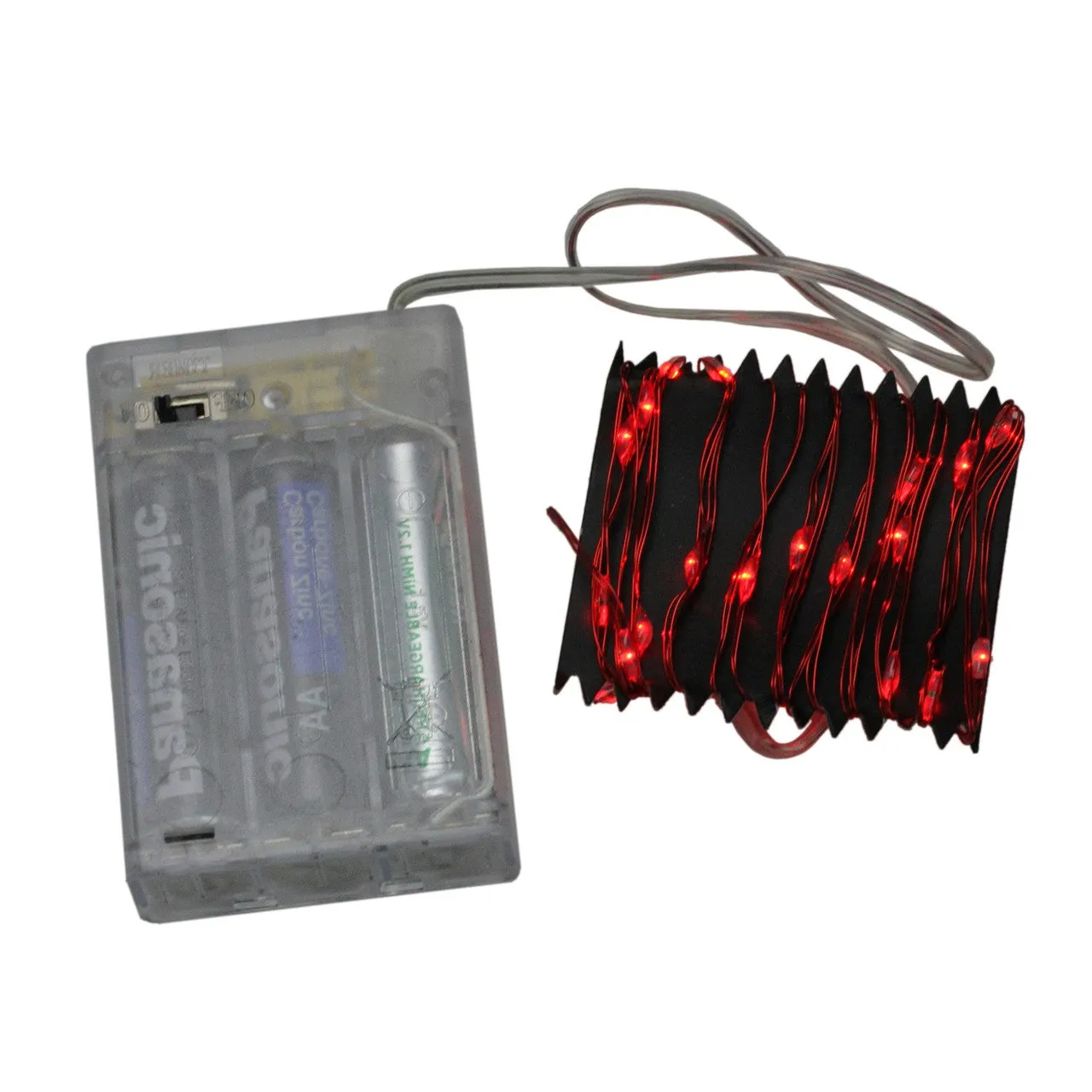 35 Battery Operated LED Micro Christmas Fairy Lights - 6 ft Red Wire