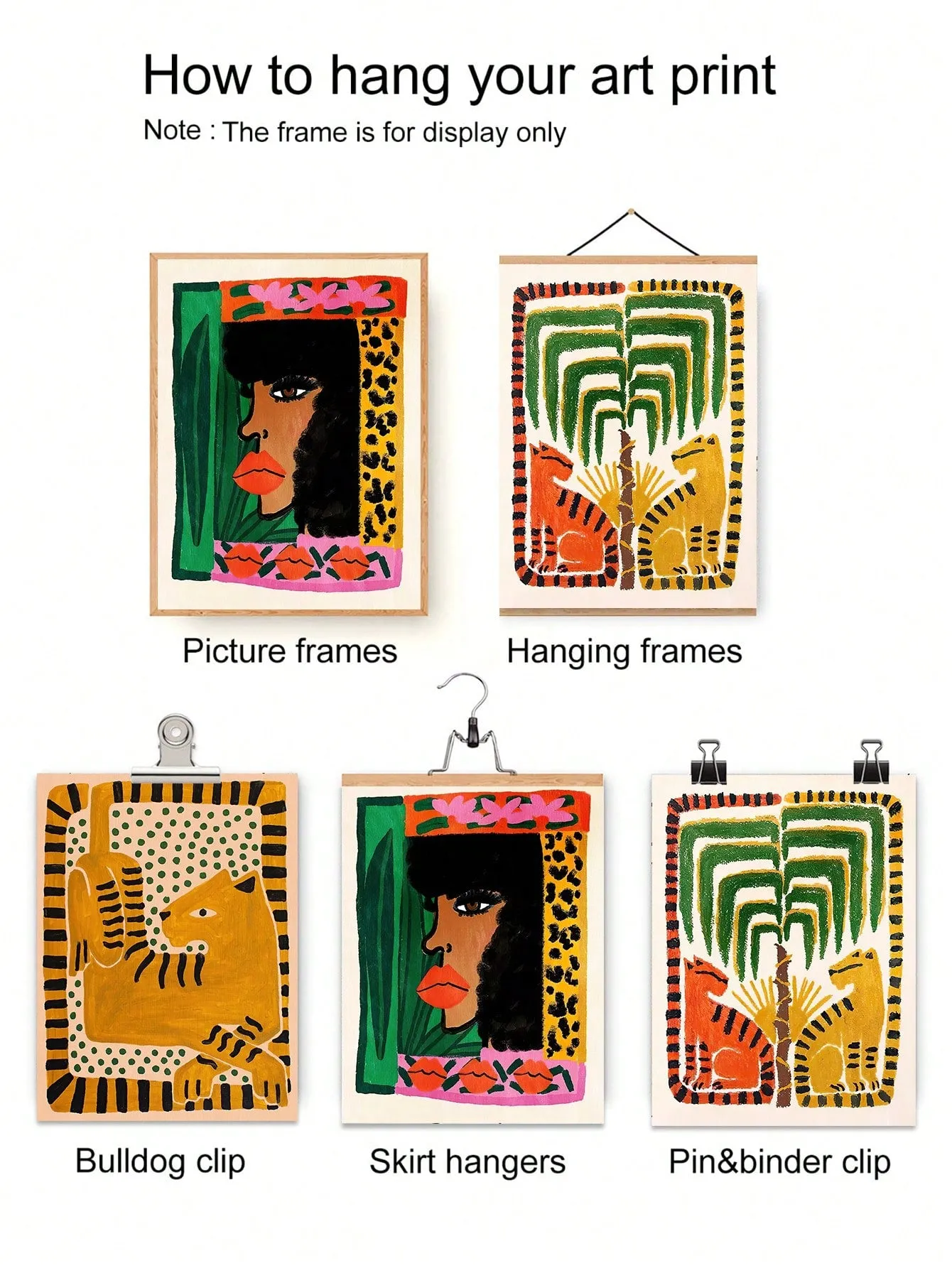 4pcs Set: Artistic Animal Print Paintings for Home Decor - Gold Leopard & Lion