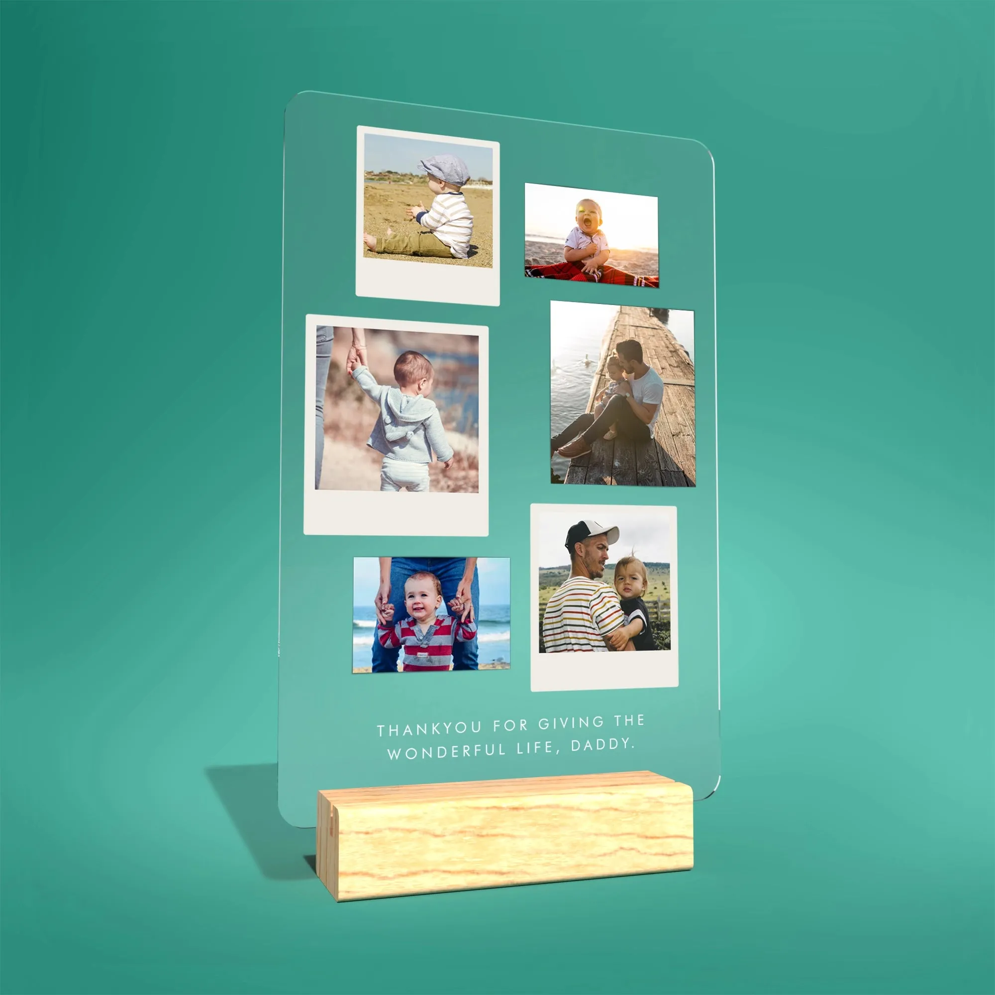 6 Photo Collage with Message Acrylic Plaque
