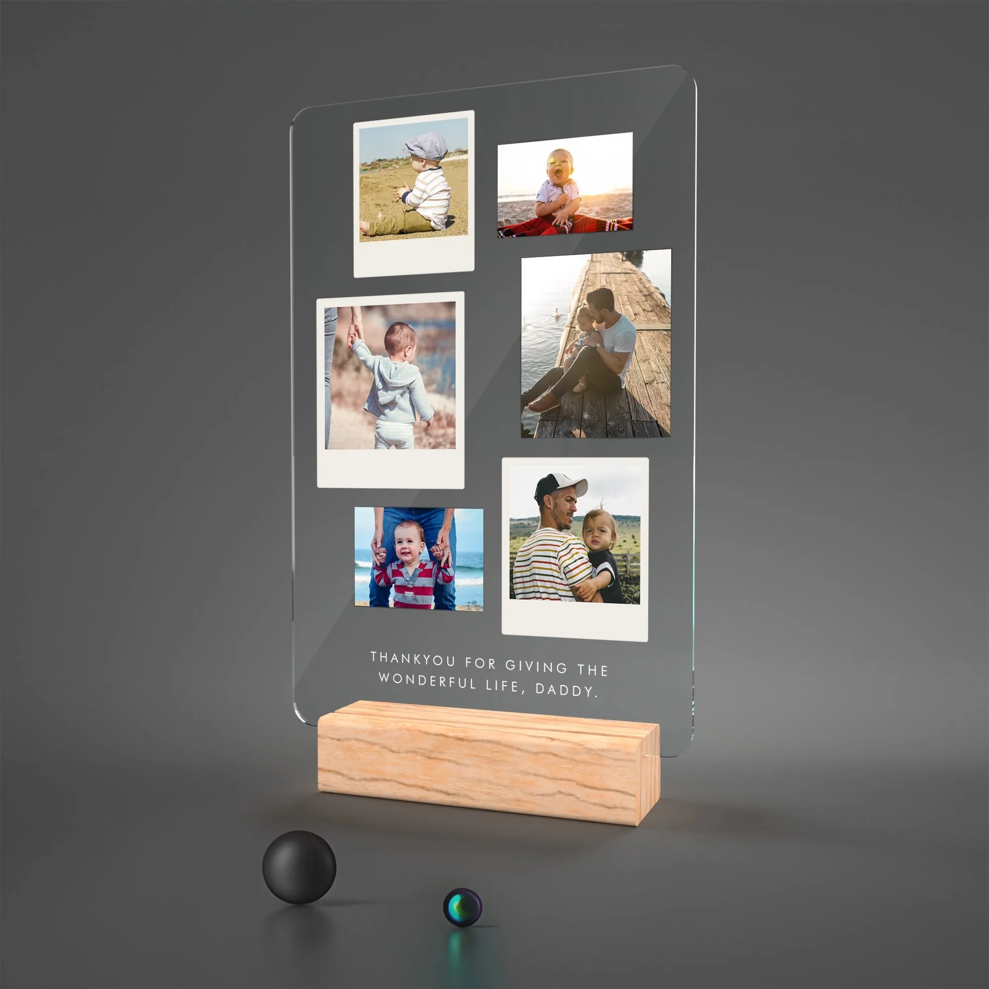 6 Photo Collage with Message Acrylic Plaque