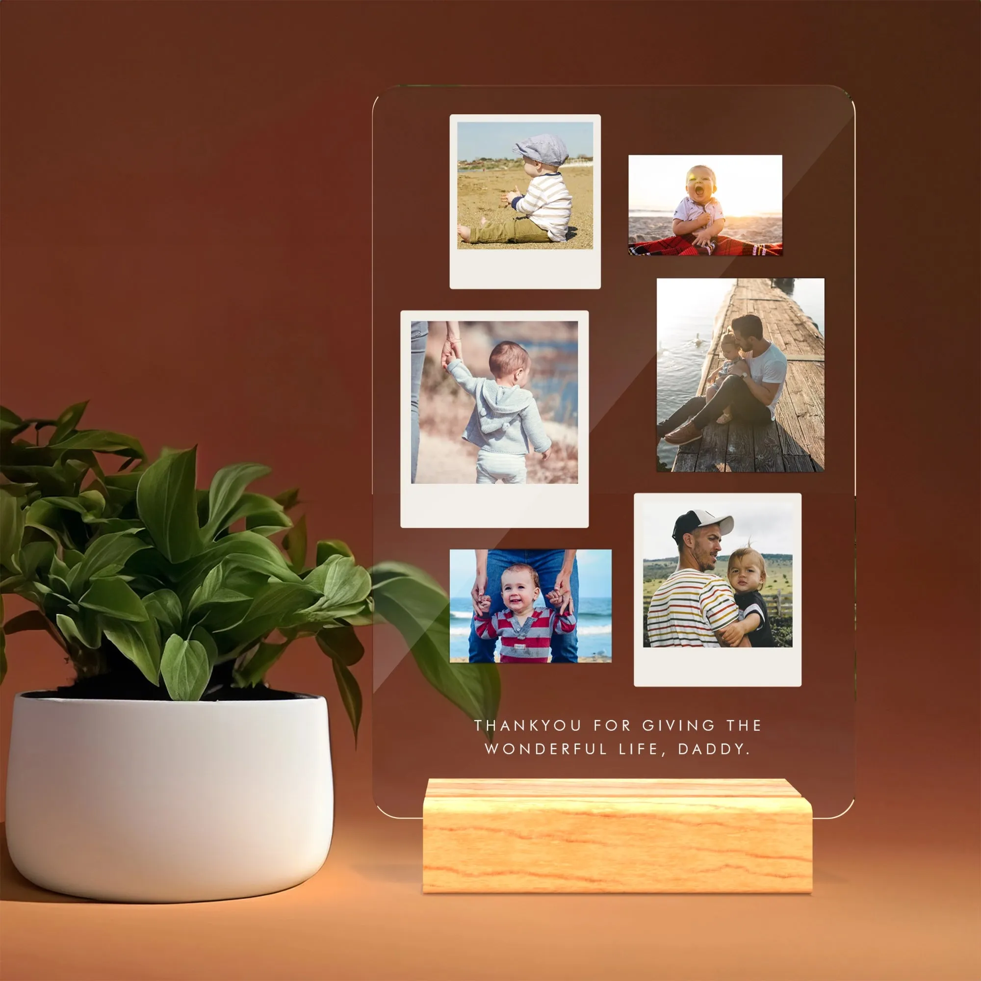 6 Photo Collage with Message Acrylic Plaque