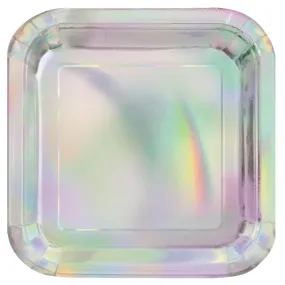 9" Iridescent Square Dinner Plates (8ct)