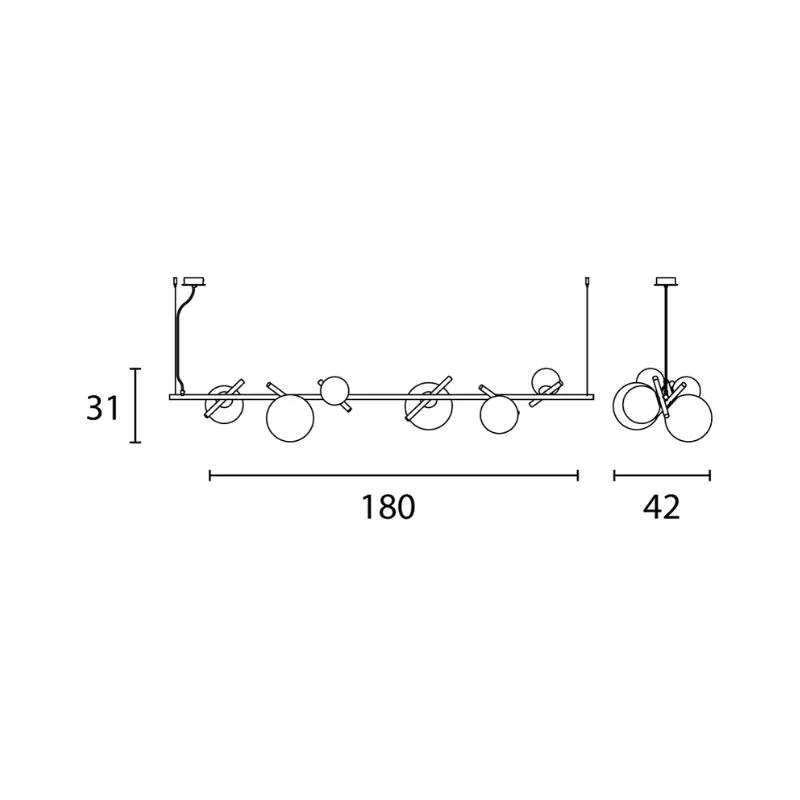 Adjustable Rod Orb Linear Pendant