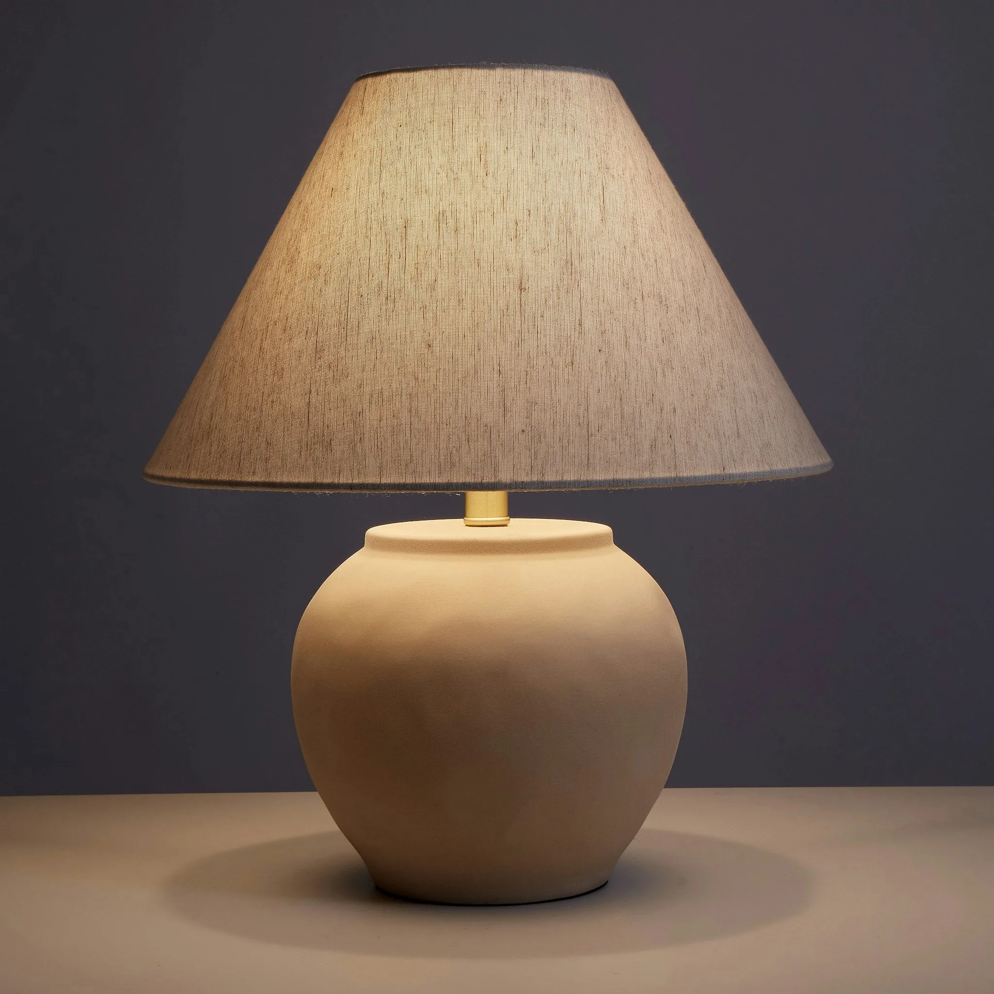 Amalfi Stone Effect Table Lamp Beige & Cream 40x40x48cm