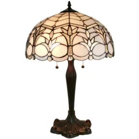 Amora Lighting AM245TL16 Tiffany-style White Table Lamp 23" Tall