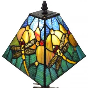 Amora Lighting AM288TL08B Tiffany Style Dragonfly Table Lamp 14.5" Tall
