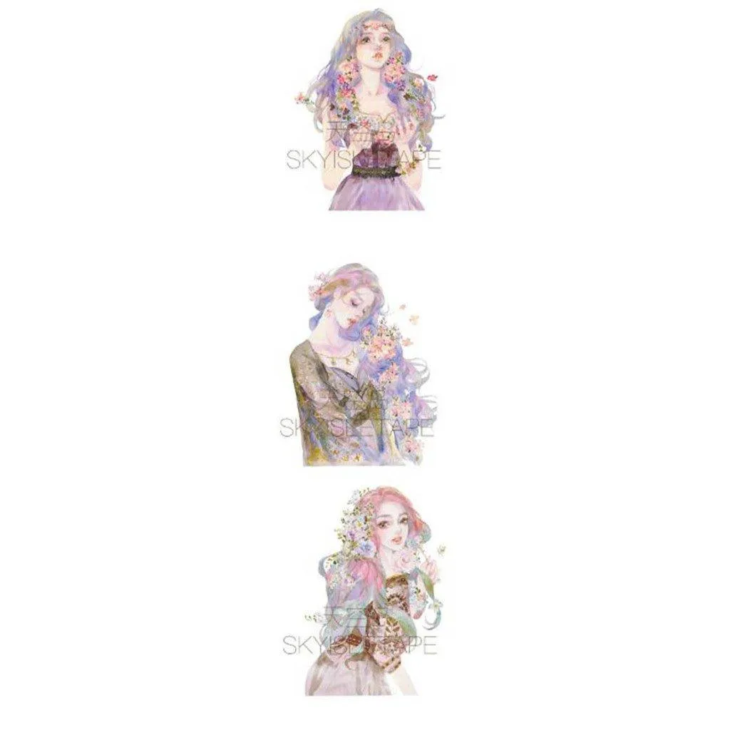 Ancient Fantasy Ink Painting Characters Landscape Heartbeat Series Decorative Handbook Decorative Tape Washi Tape Paper Tape NP-HTEQF-004