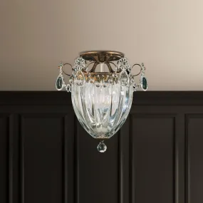 Bagatelle 12 inch Antique Silver Semi Flush Mount Light with Clear Heritage Crystals