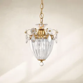 Bagatelle 8 inch Heirloom Bronze Pendant Light with Clear Swarovski Crystals