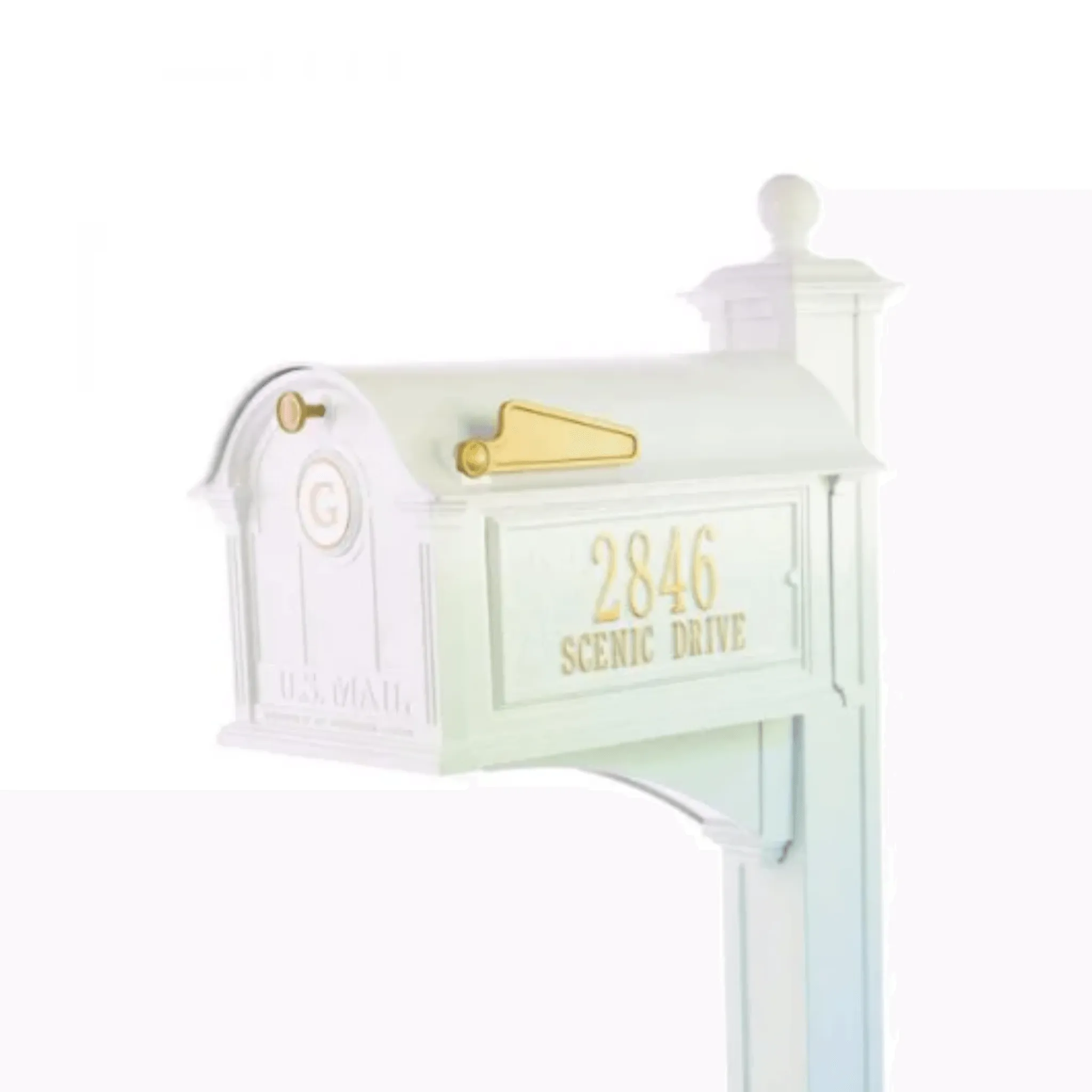 Balmoral Personalized Mailbox Plaques, Monogram & Post Package – Available in Multiple Finishes
