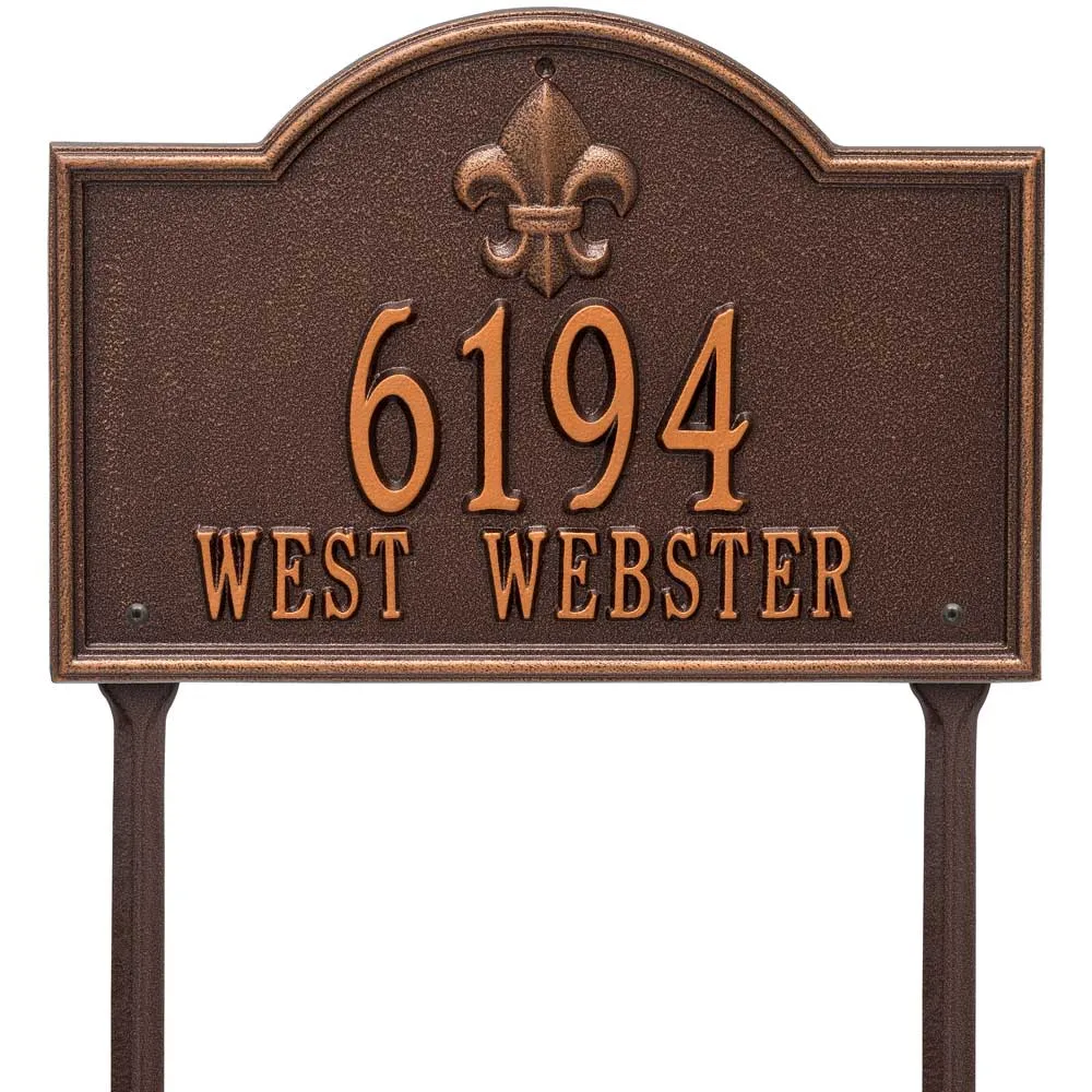 Bayou Vista Lawn Address Sign - Two Line