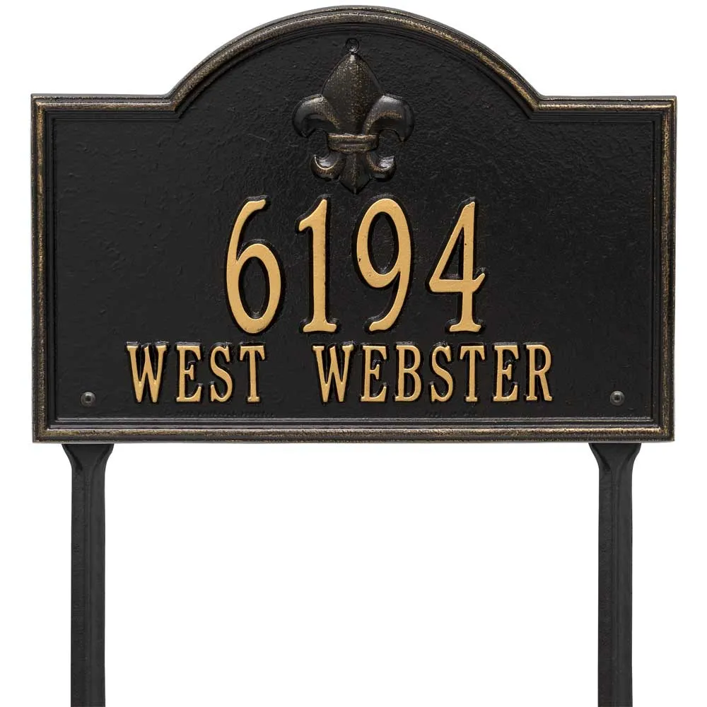 Bayou Vista Lawn Address Sign - Two Line