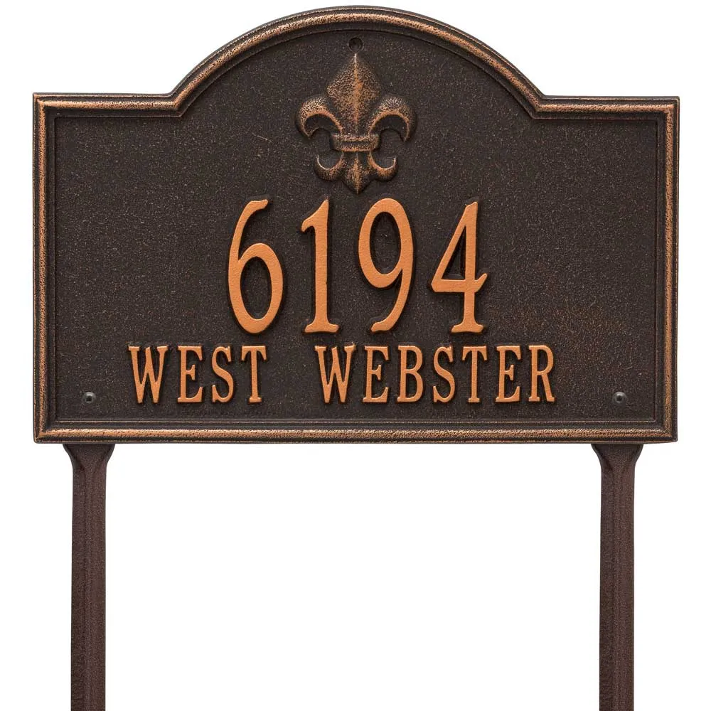 Bayou Vista Lawn Address Sign - Two Line