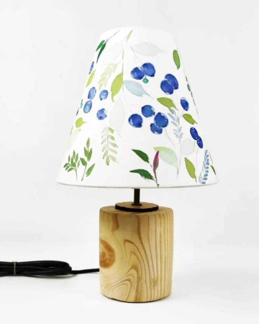 Berry Bunch Shaded Cotton Cone Shaped Table Lamp