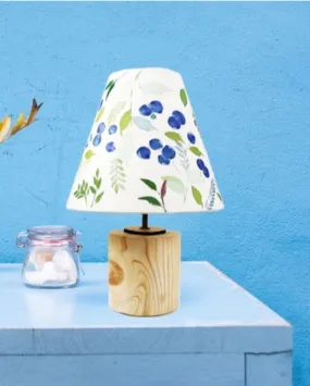 Berry Bunch Shaded Cotton Cone Shaped Table Lamp