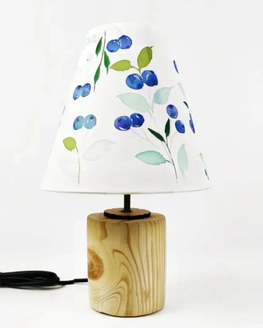 Berry Bunch Shaded Cotton Cone Shaped Table Lamp