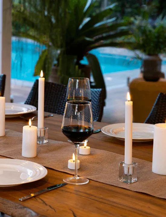 Black 24.5cm LED Dinner Candles