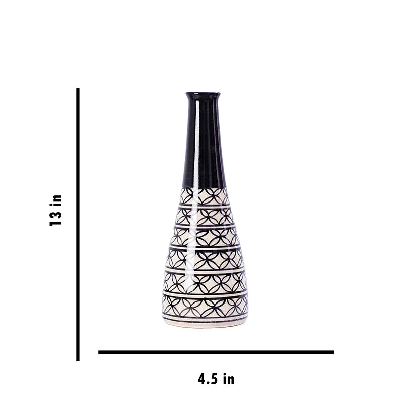 Black Ceramic Handcrafted Flower vase