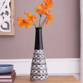 Black Ceramic Handcrafted Flower vase