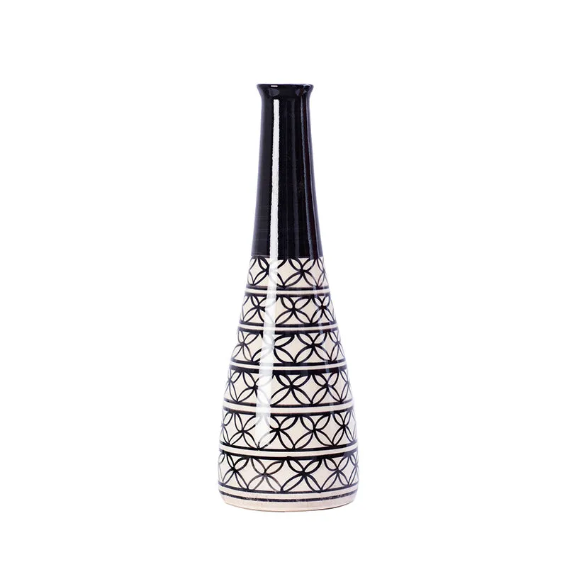 Black Ceramic Handcrafted Flower vase