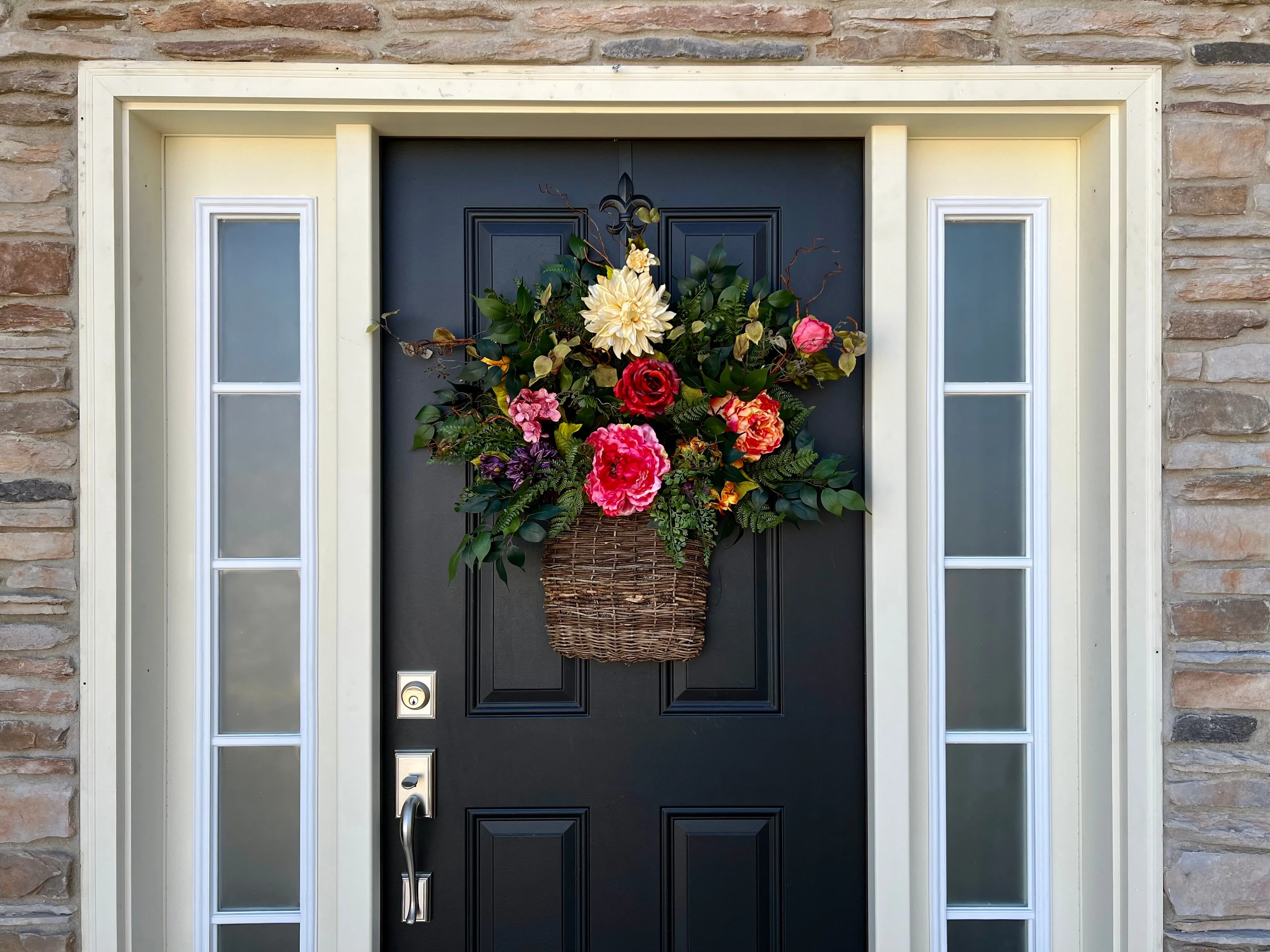 Blooming Basket Door Wreath for Summer