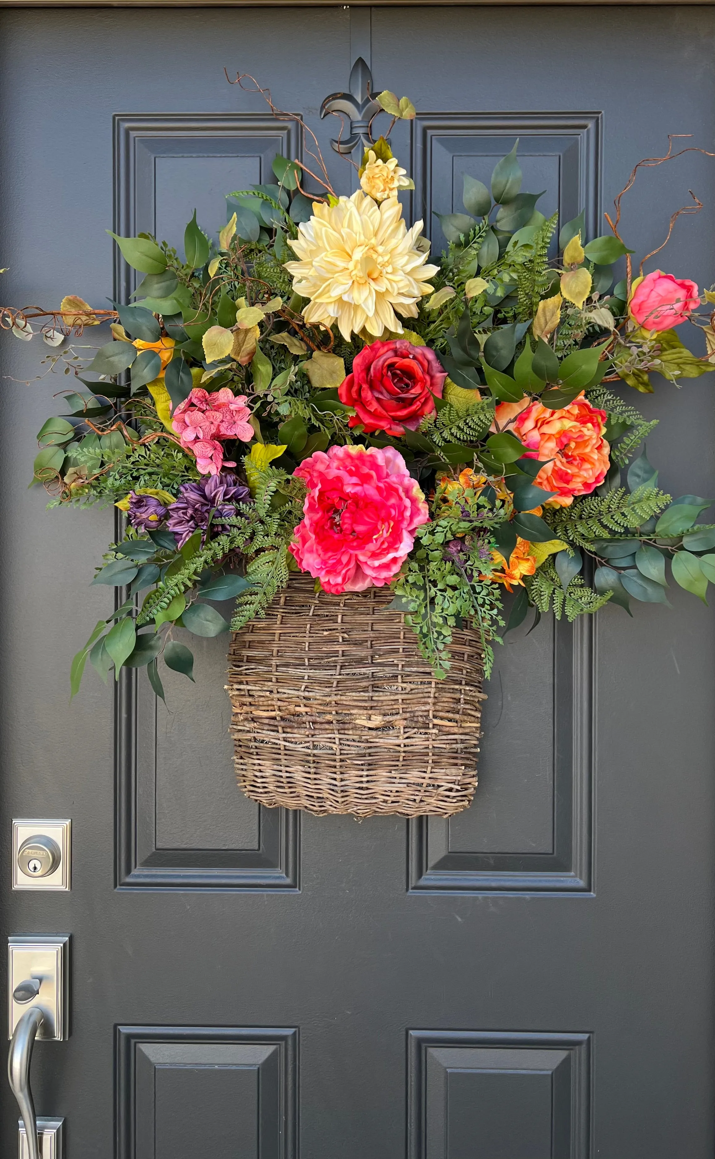 Blooming Basket Door Wreath for Summer