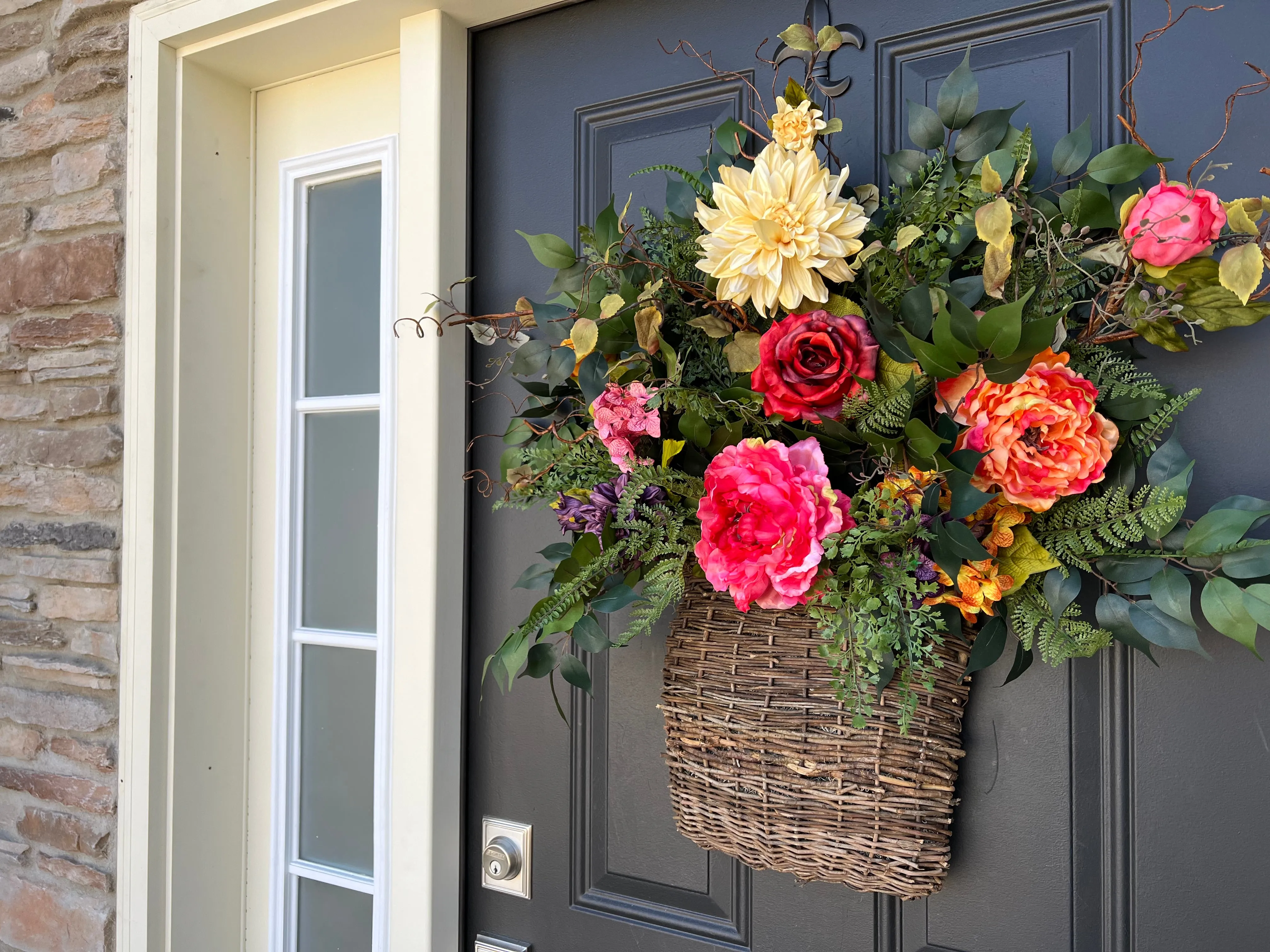 Blooming Basket Door Wreath for Summer