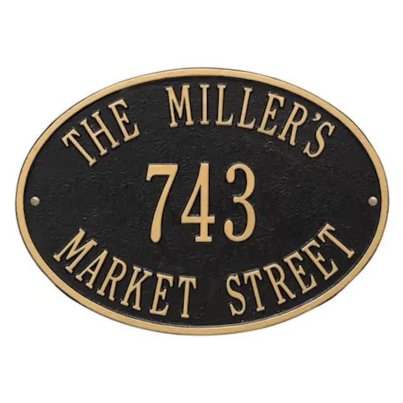 Brass Oval Shape Address Plaque Plate OABP84