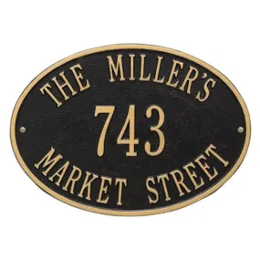 Brass Oval Shape Address Plaque Plate OABP84