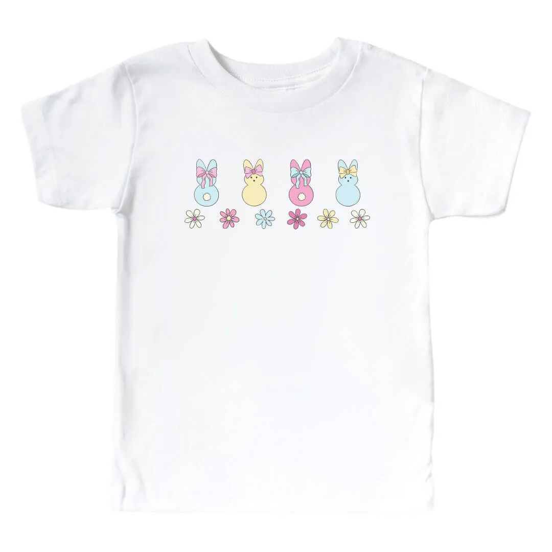 Bunnies & Flowers Kids Graphic Tee | White