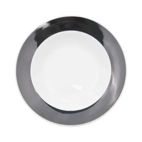 CAC China R-3-BLK Rim Soup Plate 12 Oz Black 8 3/4" Case of 24 Pcs