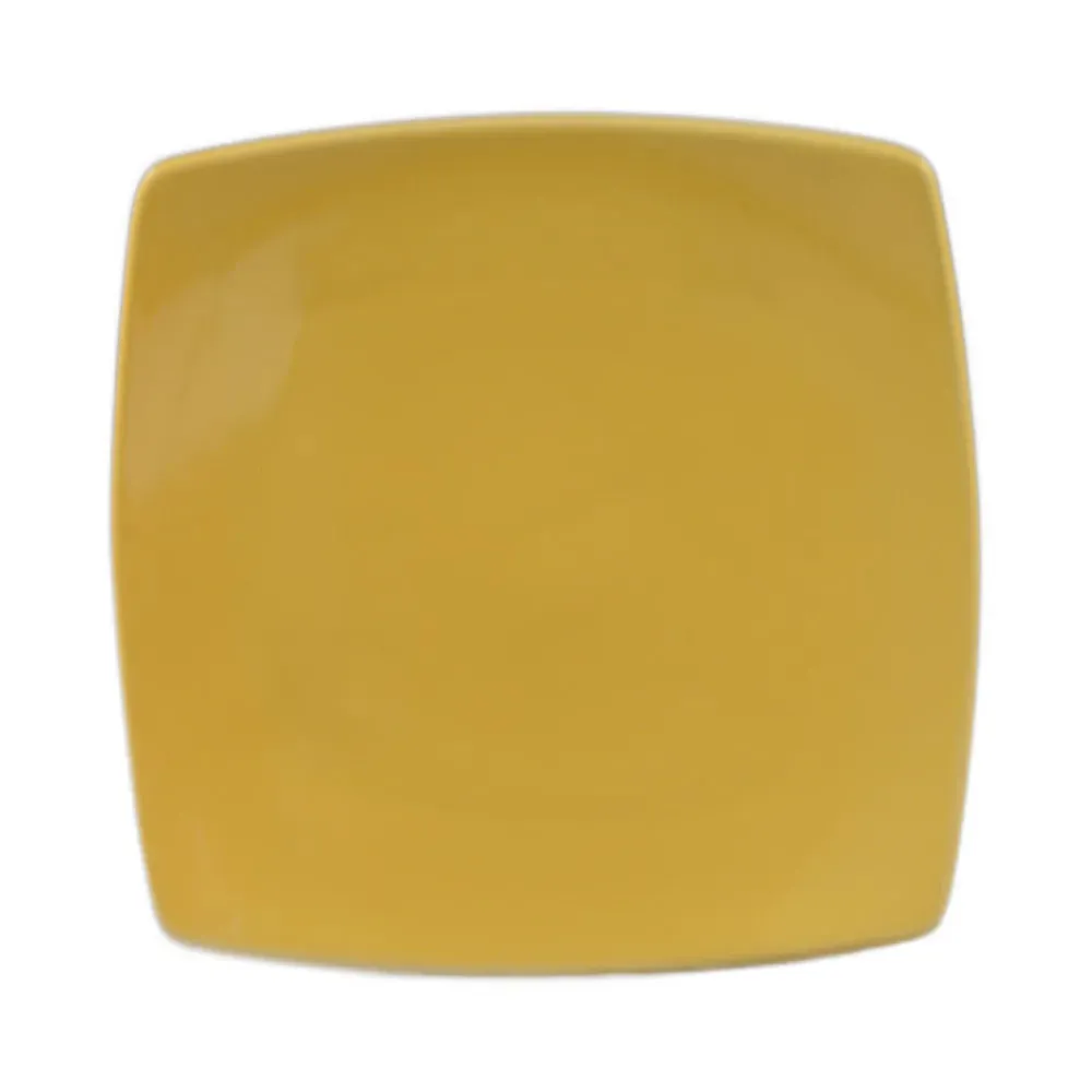 CAC China R-FS8-Y Square Flat Plate Yellow 8 7/8" Case of 24 Pcs