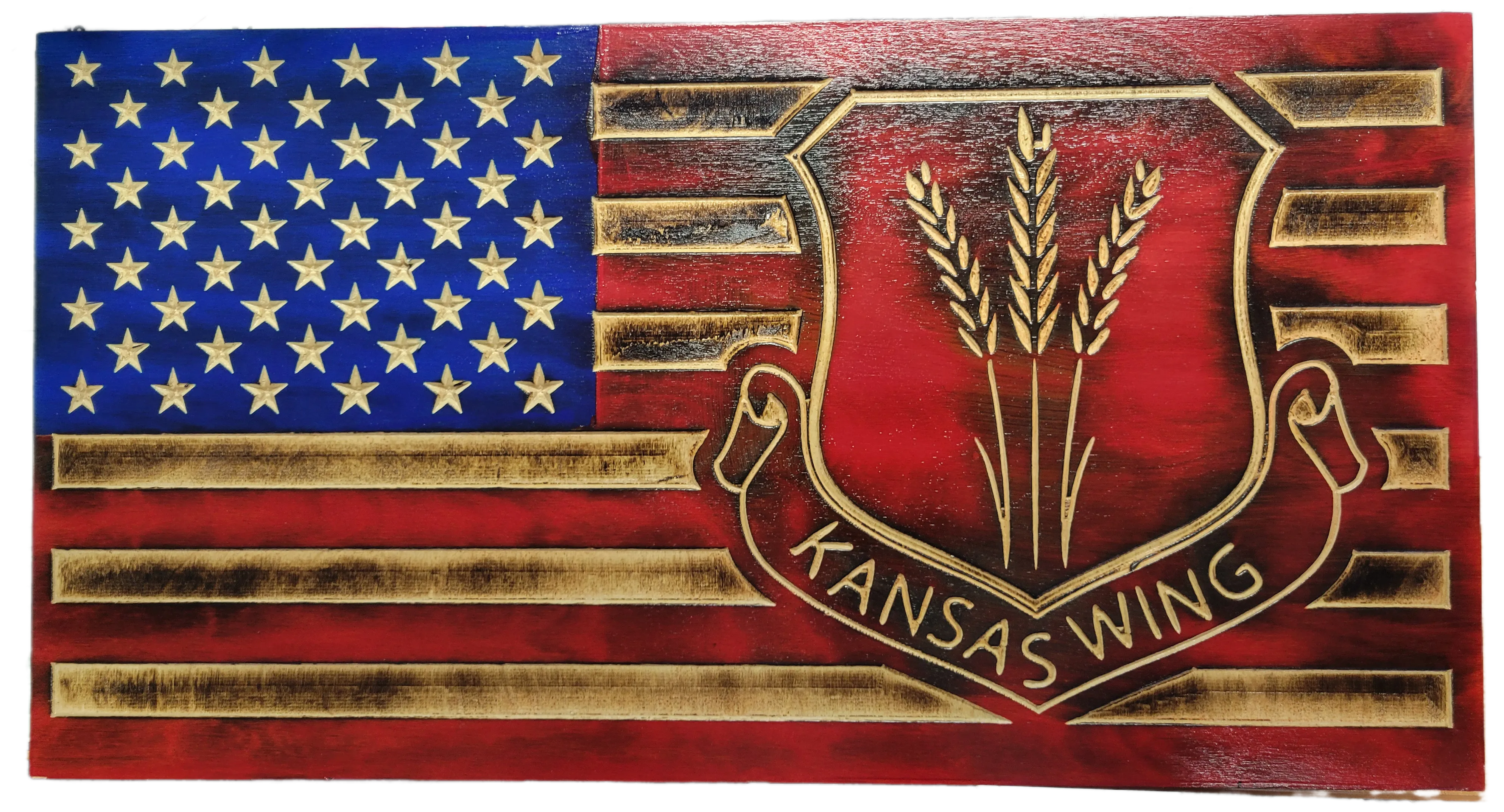 CAP Wooden US Flag with logo