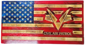 CAP Wooden US Flag with logo