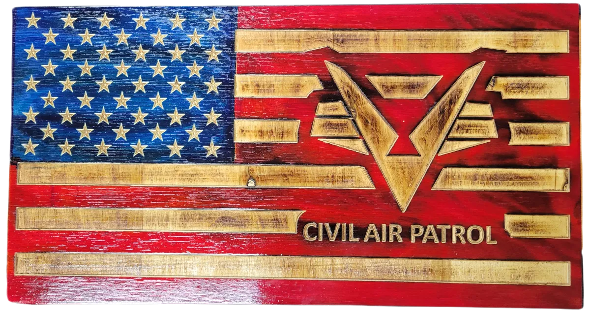 CAP Wooden US Flag with logo