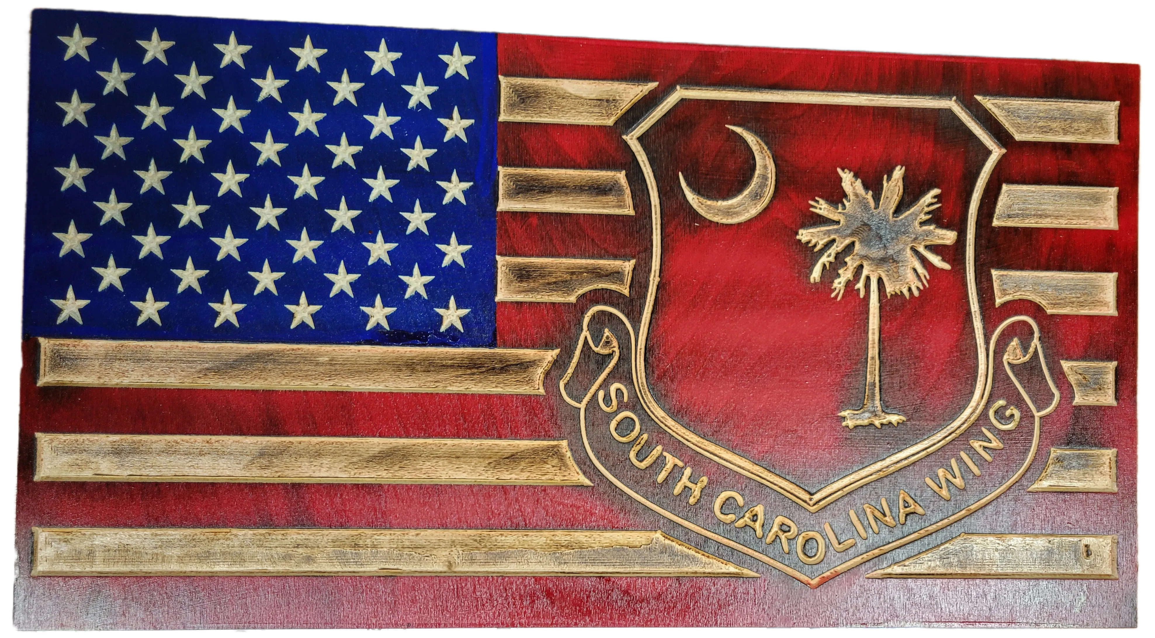 CAP Wooden US Flag with logo