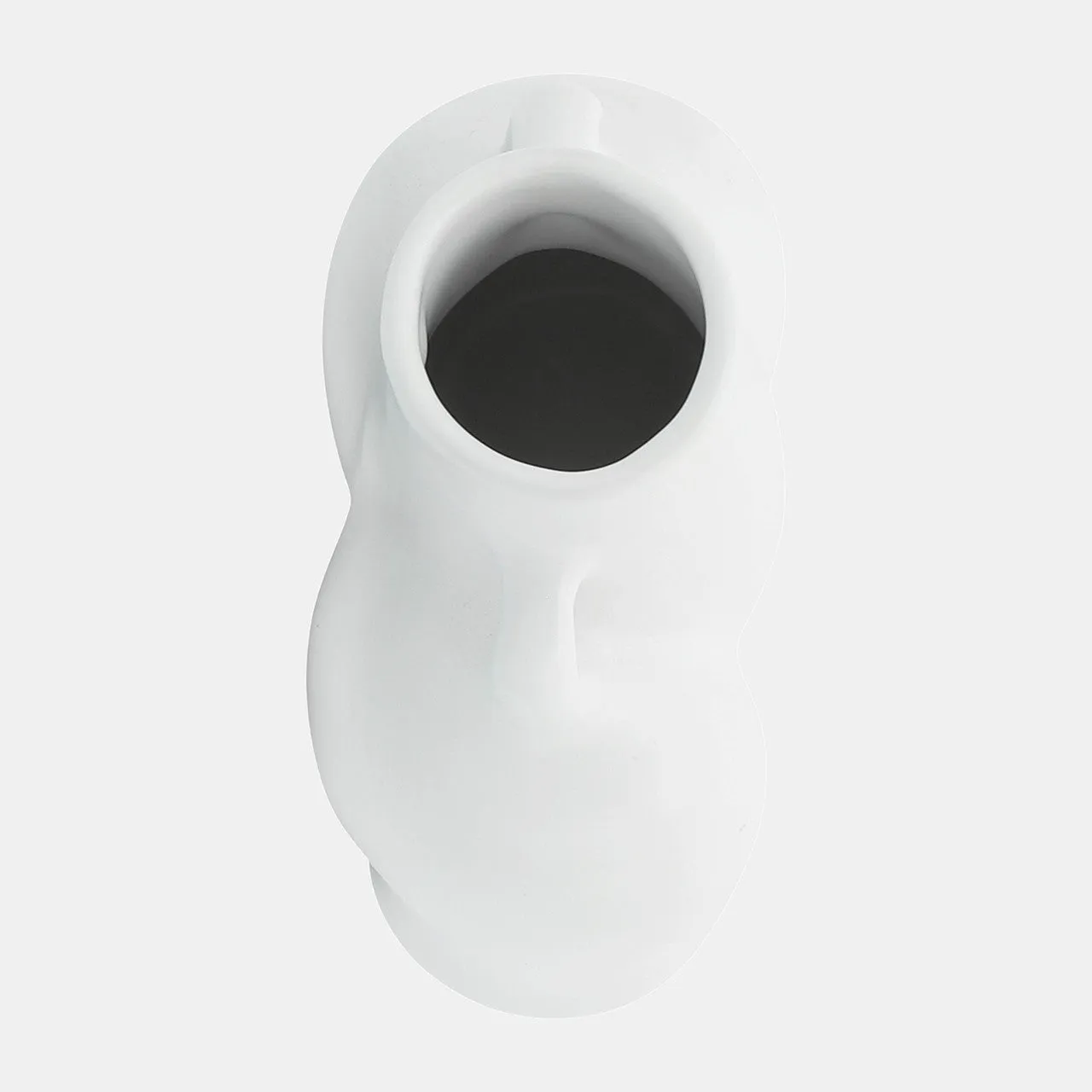 Cer, 6" Half Body Vase, White