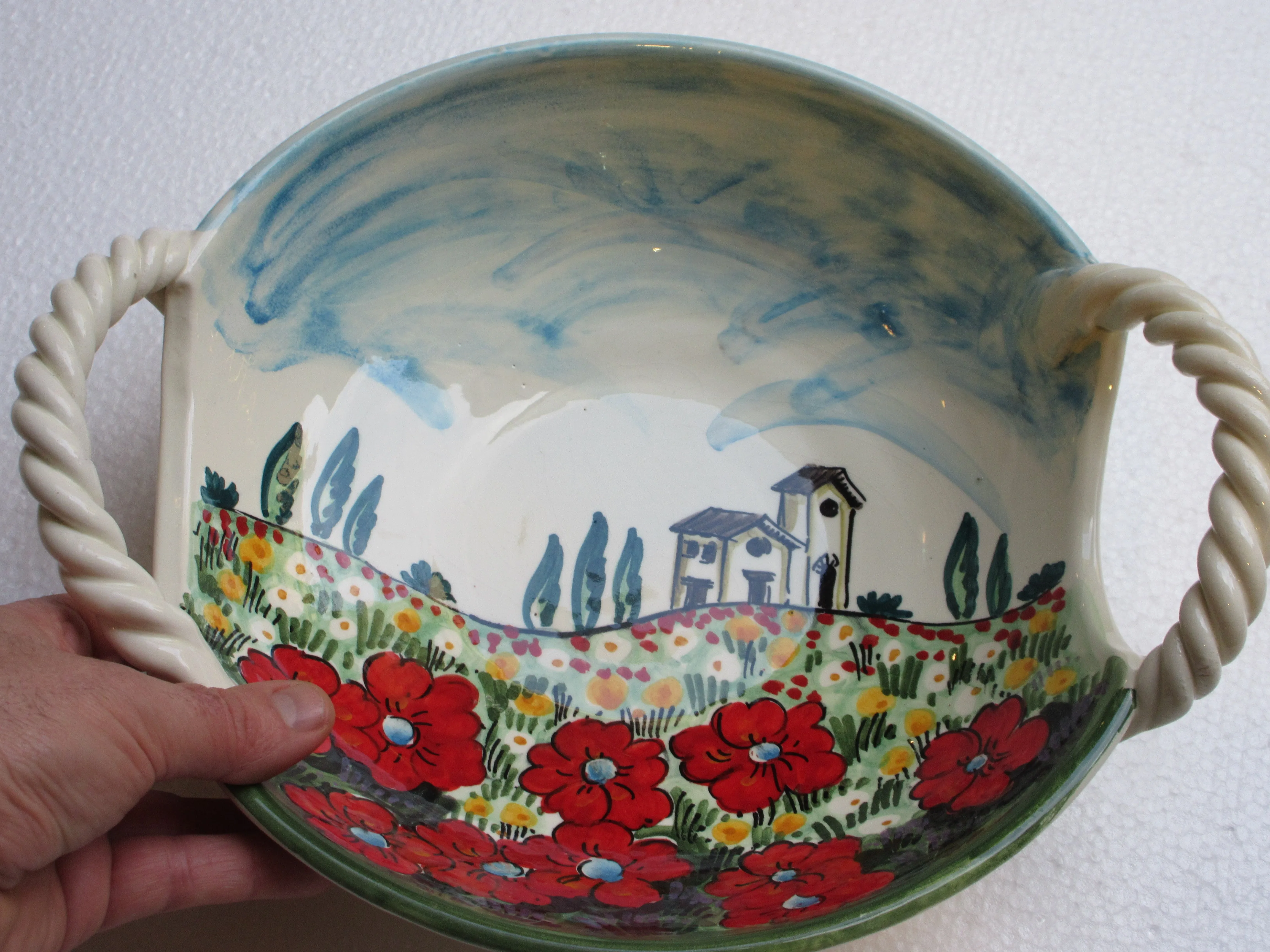 ceramic bowl with handles