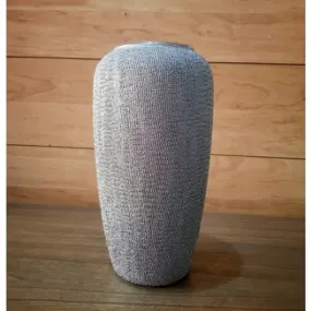 Champagne Silver Glam Ribbed Textured Distinctive Cylindrical Vase