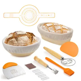 Cheer Collection Bread Proofing Sourdough Basket Set – The Ultimate Kit for Perfect Homemade Bre